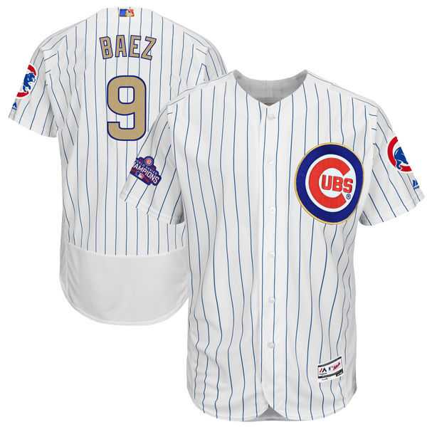 Chicago Cubs #9 Javier Baez White World Series Champions Gold Program Flexbase Collection Stitched Jersey JiaSu,We sell and wholesale Chicago Cubs #9 Javier Baez White World Series Champions Gold Program Flexbase Collection Stitched Jersey JiaSu on line form chian!